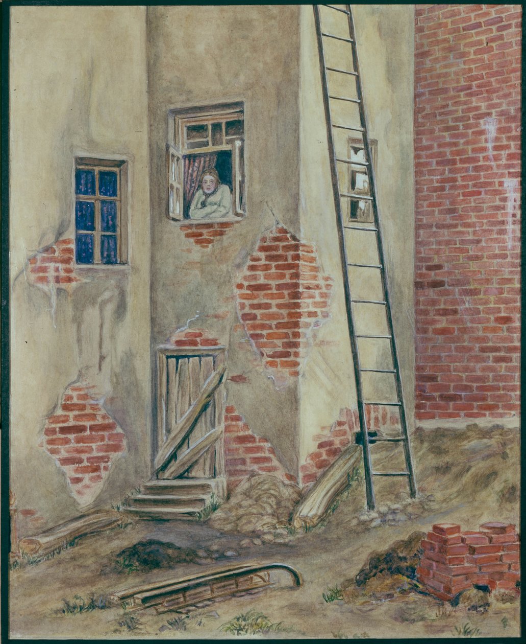 Scénický návrh hry M. Gorkého Dolní hlubiny, 1902 od Viktor Andreyevich Simov