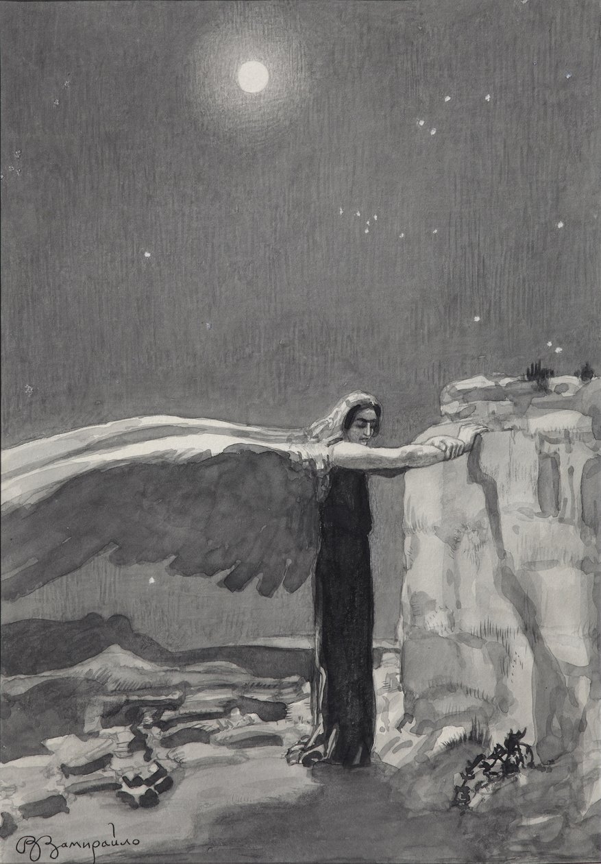 Ilustrace k básni Démon od Michaila Lermontova, 1913-1914 od Viktor Dmitrievich Zamiraylo