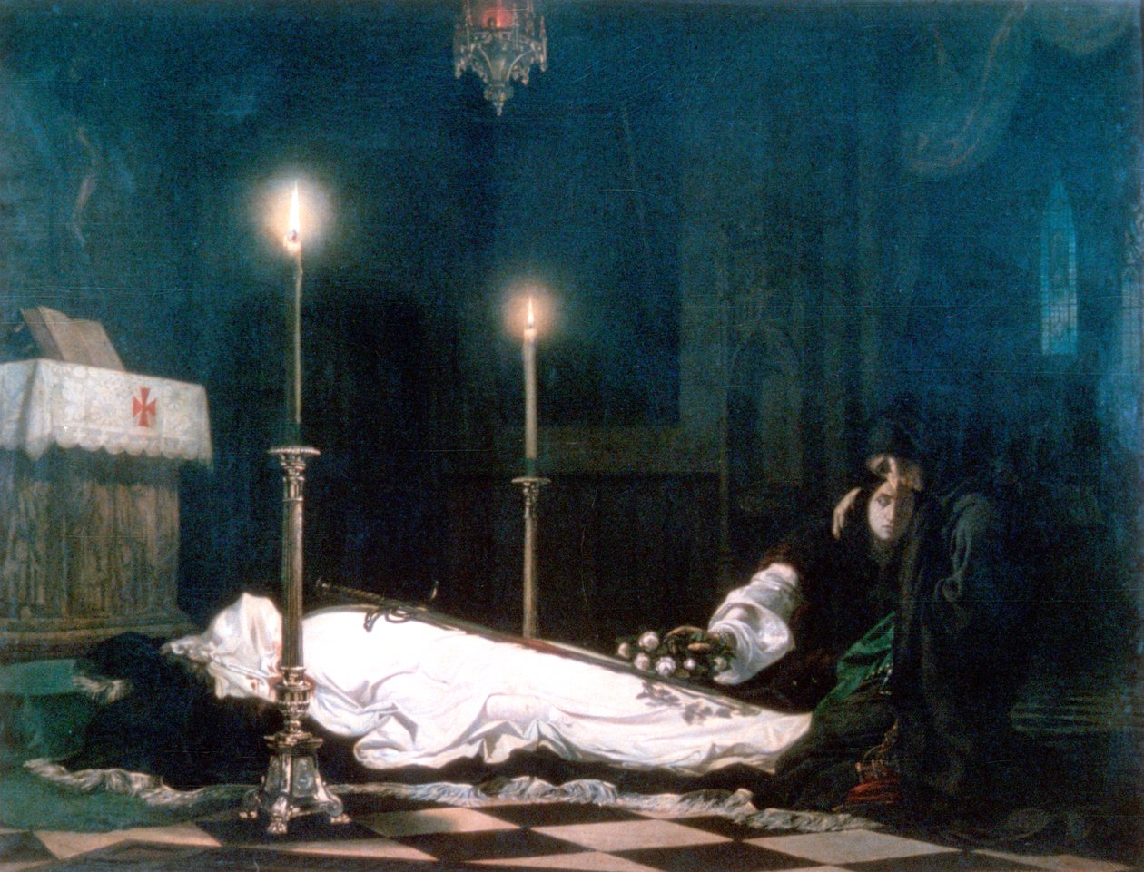Laszlo Hunyadi na Bier, 1859 od Viktor Madarász