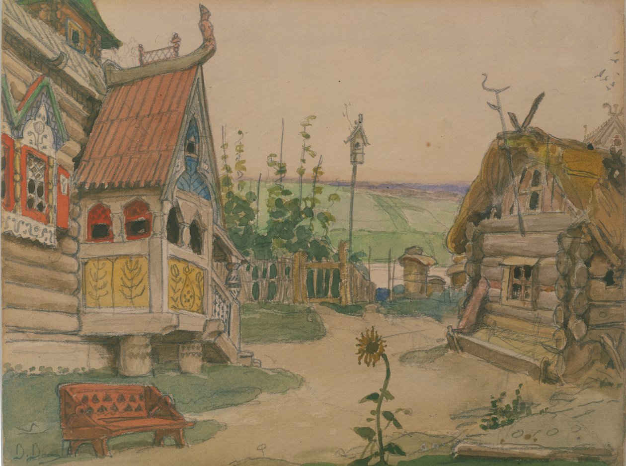 Berendejevka. Scénický návrh k opeře Sněhurka N. Rimského-Korsakova, 1885 od Viktor Mikhaylovich Vasnetsov