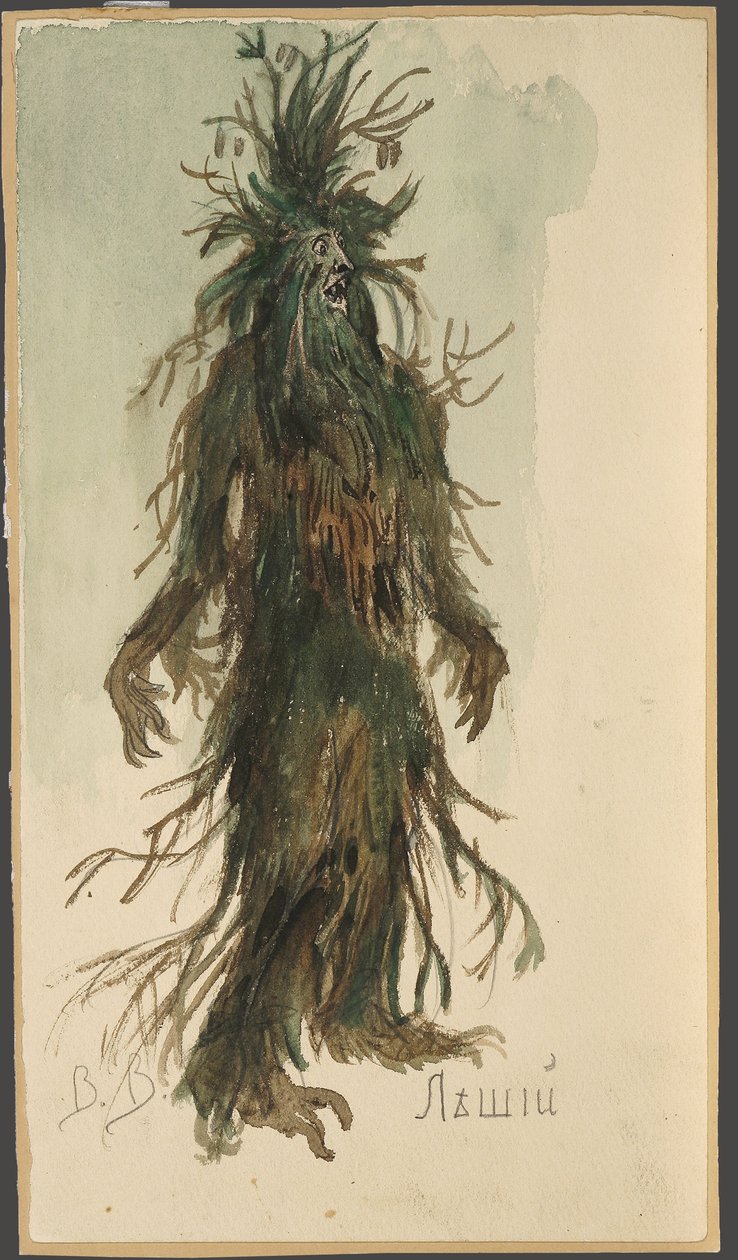 Leshy. Kostýmní návrh opery Sněhurka od N. Rimského-Korsakova, 1885. od Viktor Mikhaylovich Vasnetsov