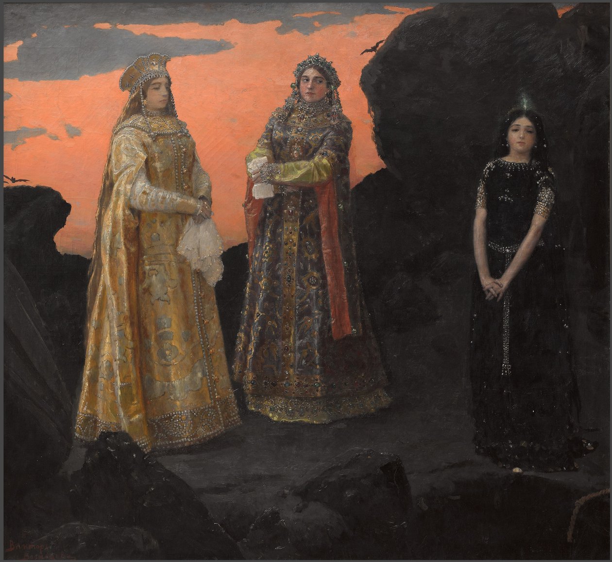 Tři královny podzemní říše, 1879. od Viktor Mikhaylovich Vasnetsov
