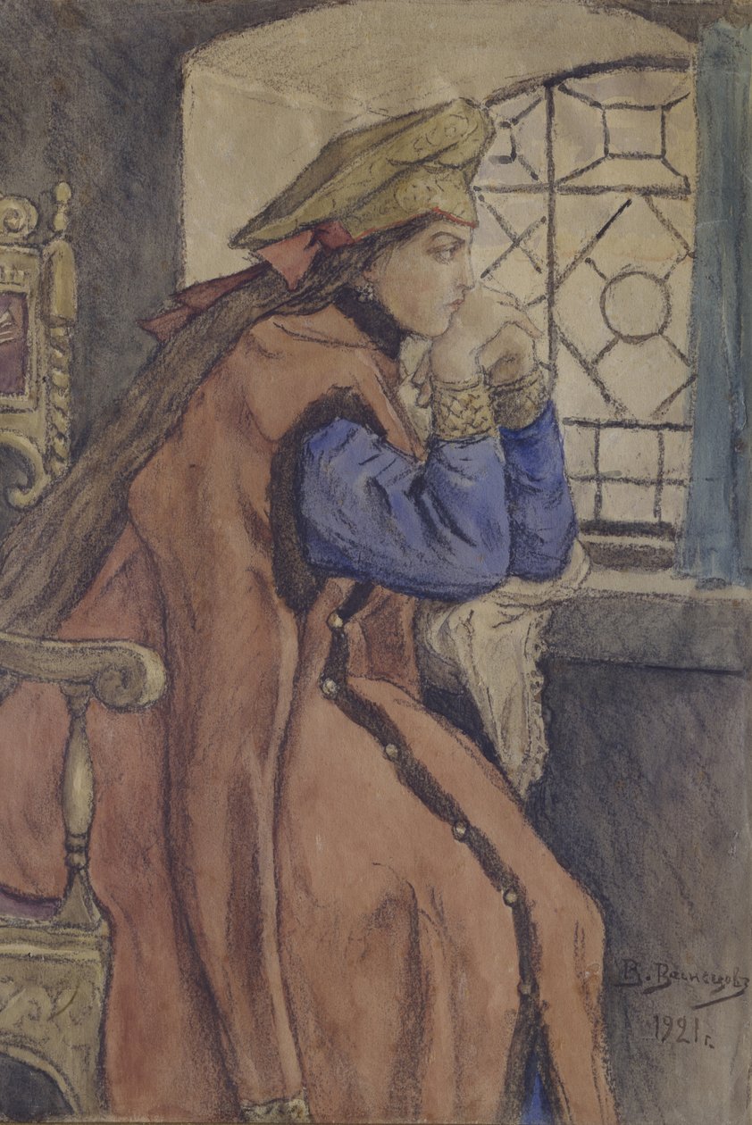 Carevna u okna Princezna, která se nikdy neusmála, 1920 od Viktor Mikhaylovich Vasnetsov