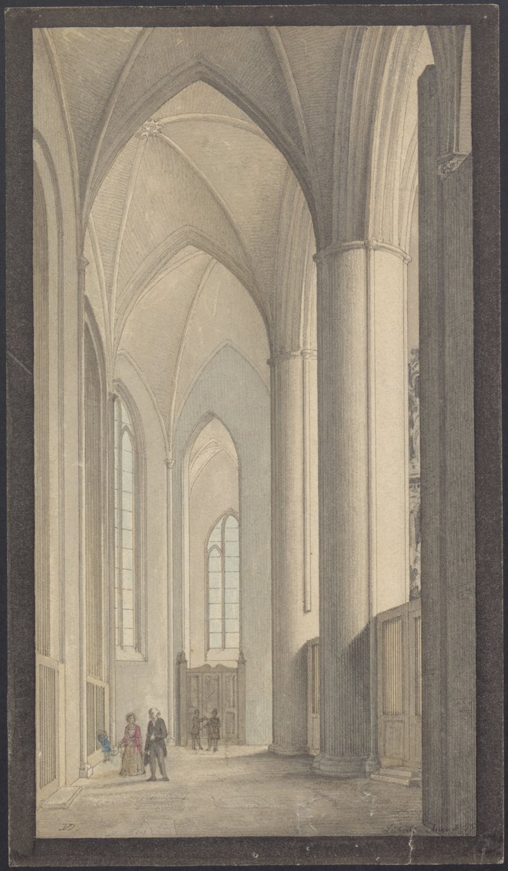Interiér katedrály v Lübecku 1855 od Vilhelm Dahlerup