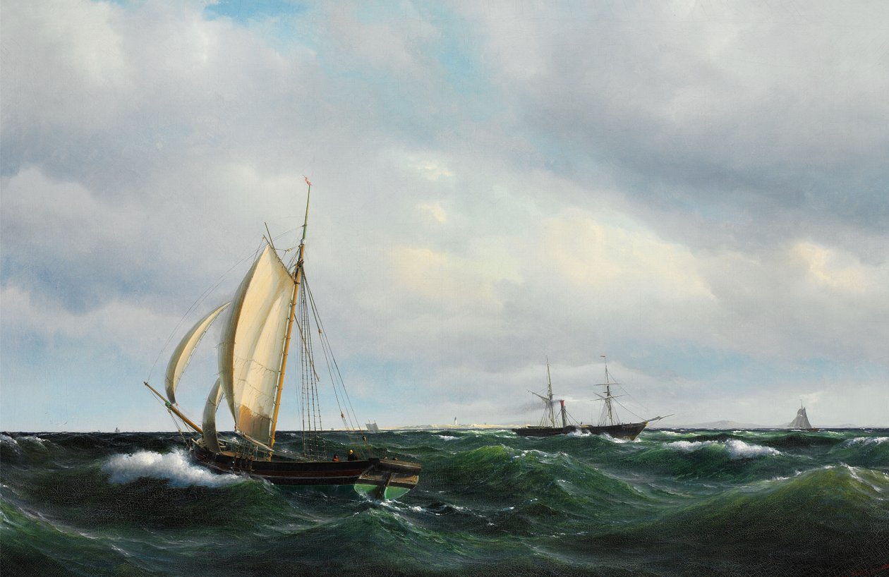 Vilhelm Melbye - Bouřlivé odpoledne ve Skageraku od Vilhelm Melbye