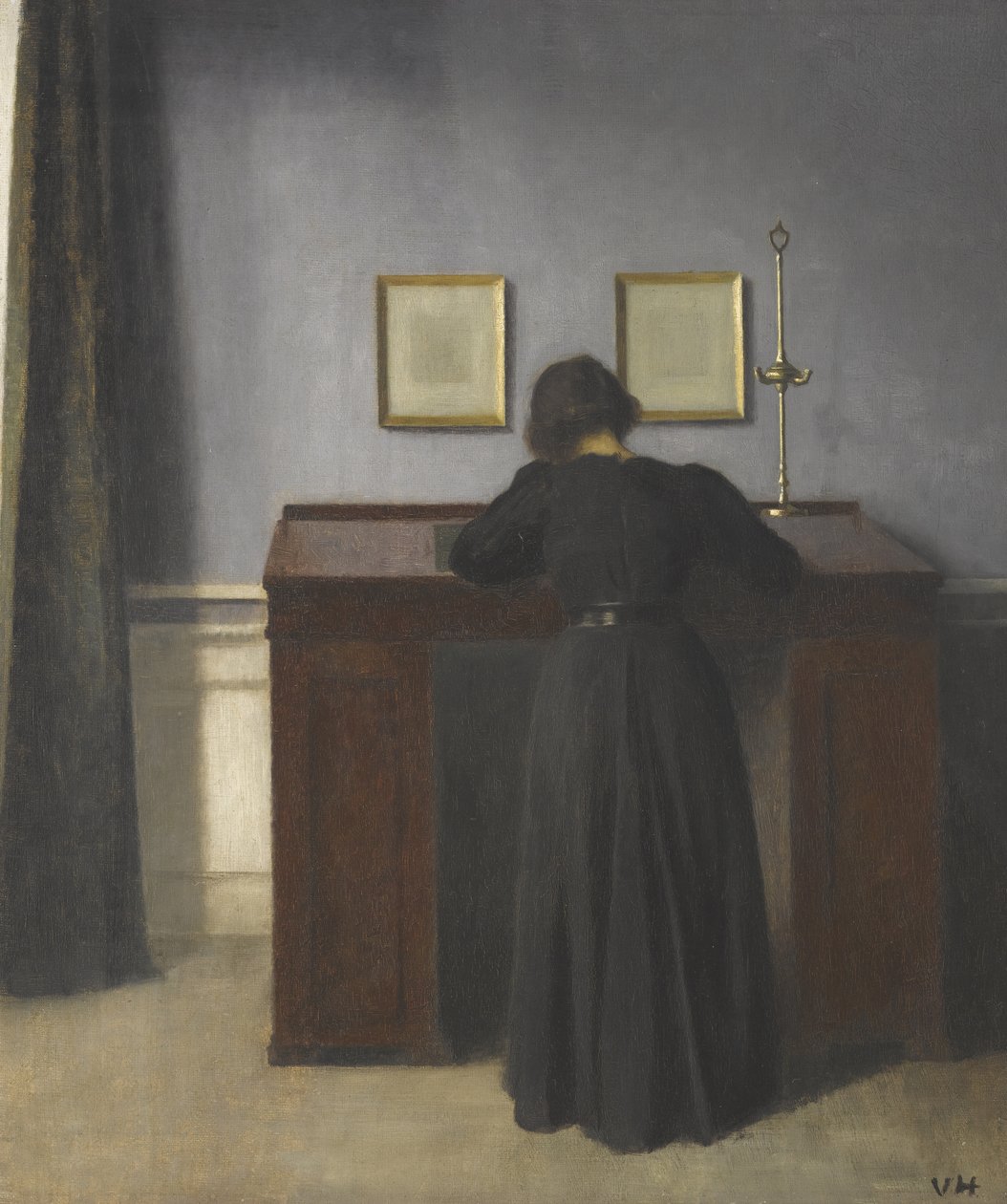Ida stojící u stolu od Vilhelm Hammershøi