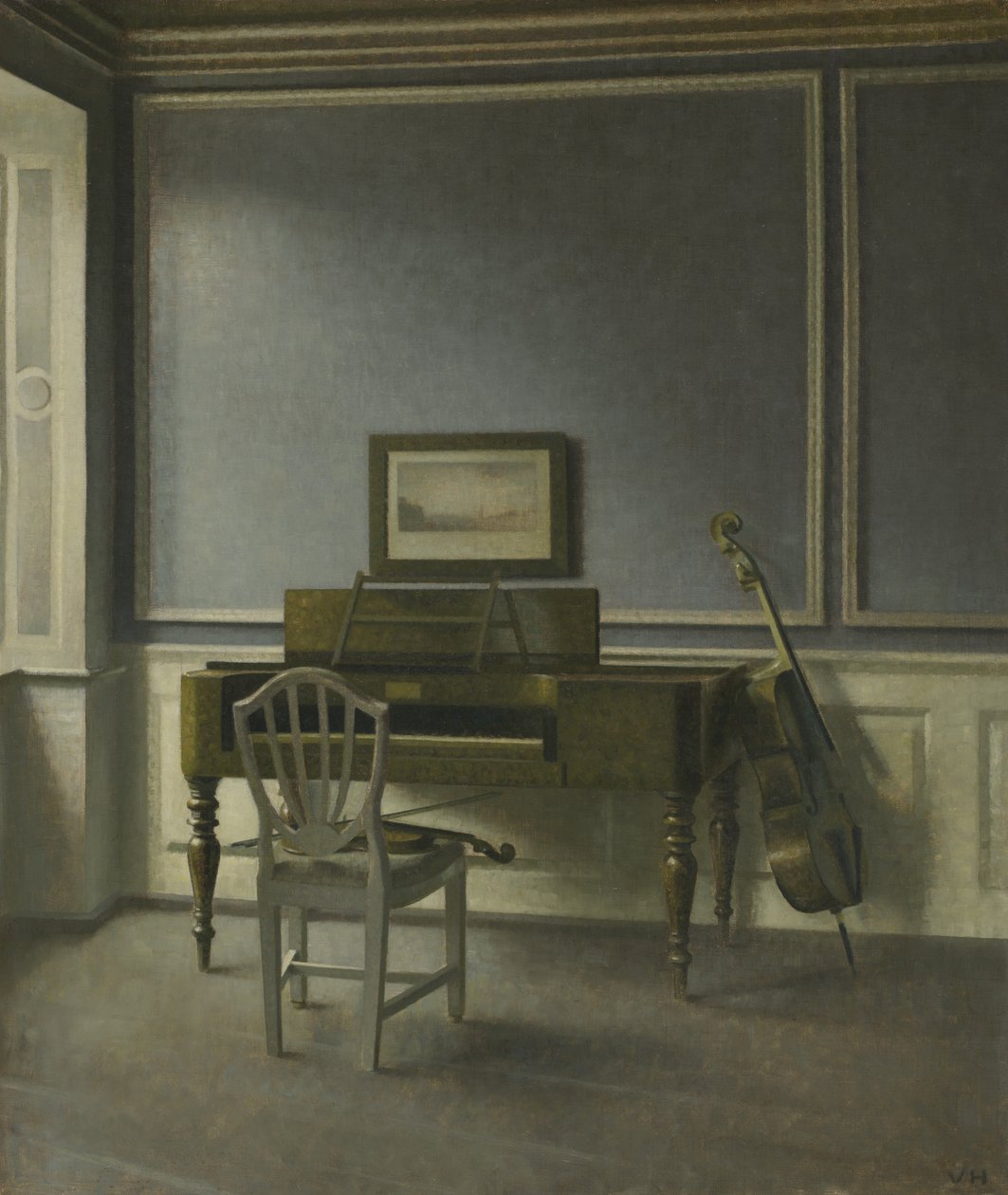 Interiér. The Music Room, Strandgade 30 od Vilhelm Hammershøi