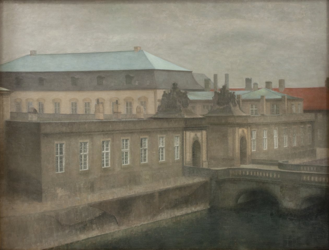 Pohled na palác Christiansborg. Pozdní podzim od Vilhelm Hammershøi
