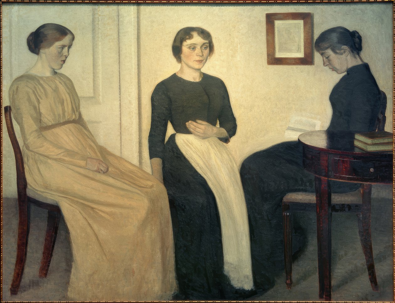Tři mladé ženy od Vilhelm Hammershoi