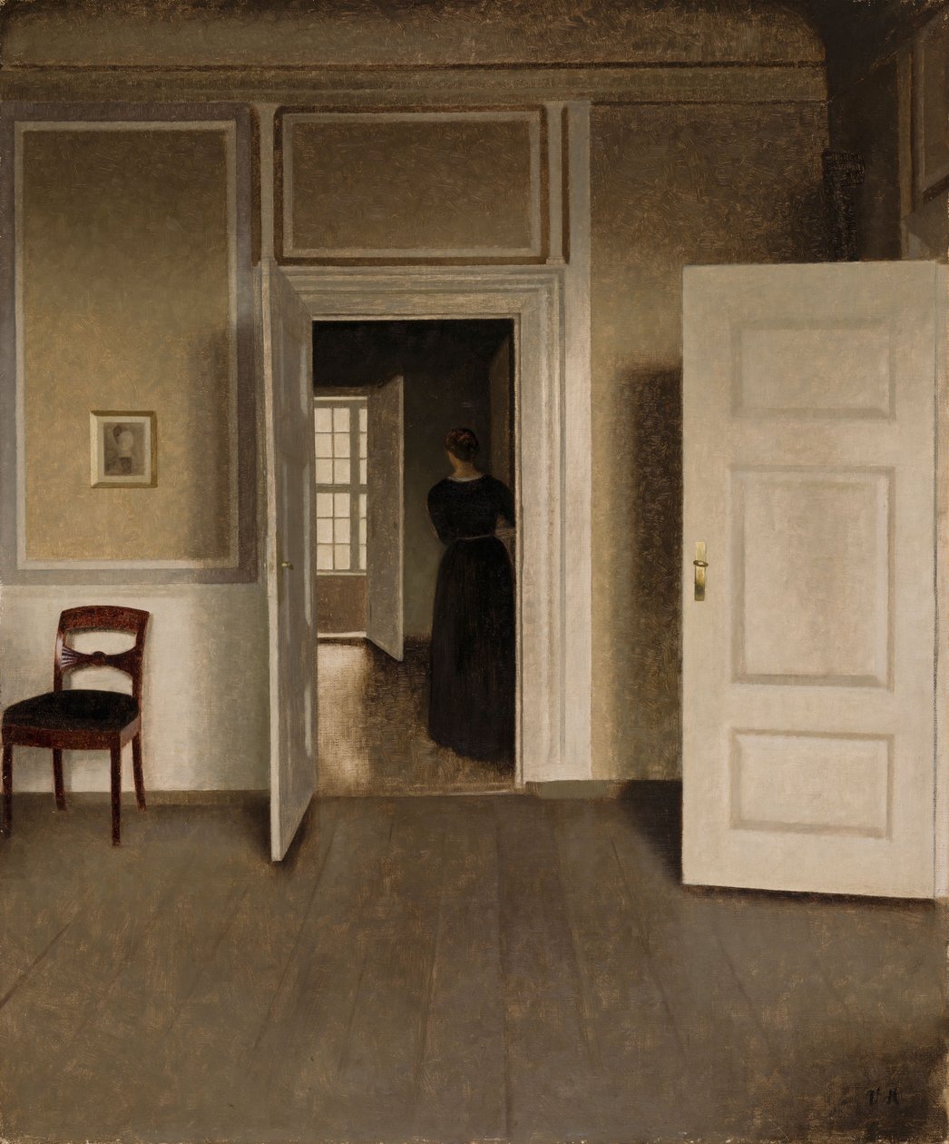 Interiér z umělcova domu od Vilhelm Hammershøi