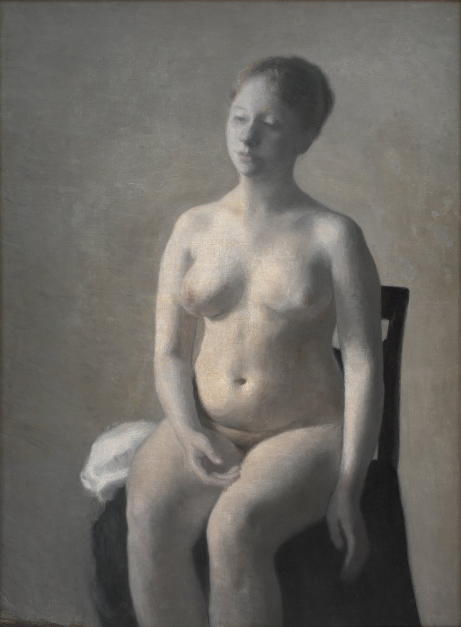 Nahá modelka, 1889 od Vilhelm Hammershoi