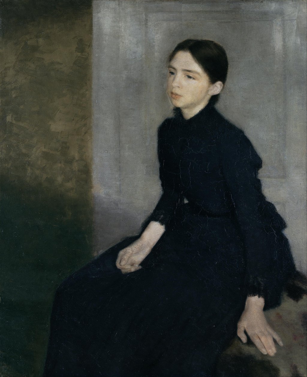 Portrét mladé ženy, Umělcova sestra Anna Hammershoiová od Vilhelm Hammershoi
