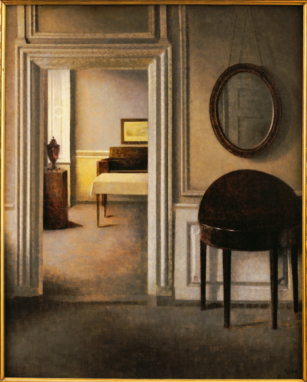 Hudební místnost, 30 Strandgade, kolem roku 1907 od Vilhelm Hammershoi