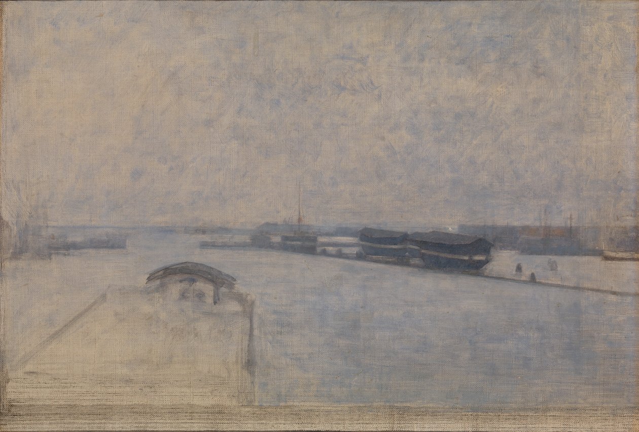 Pohled z Kvæsthusgade na kodaňský přístav od Vilhelm Hammershoi