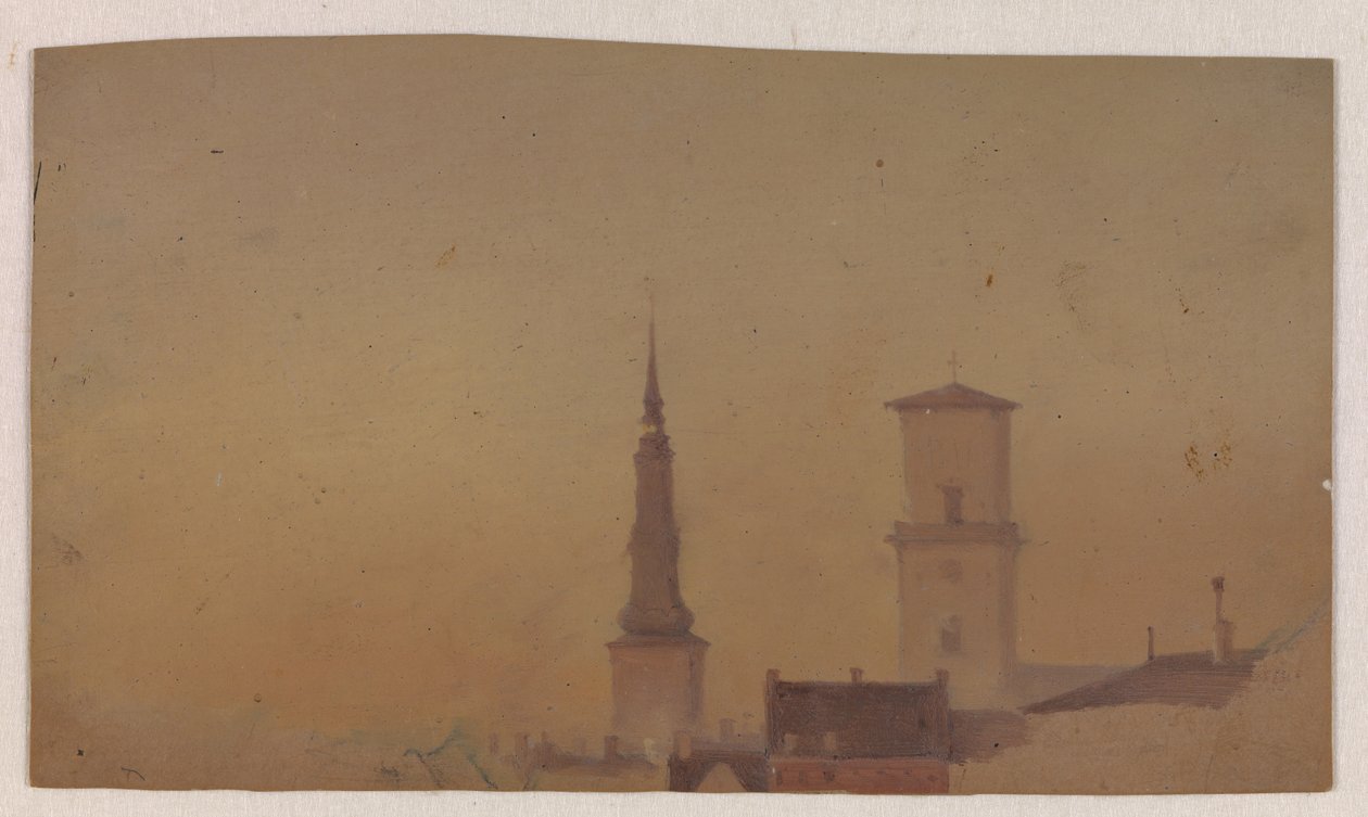 Studie kostela Spiers of Petri a katedrály Panny Marie od Vilhelm Petersen