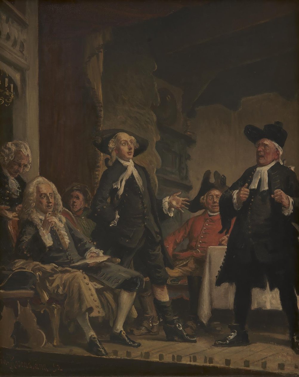Holberg navštěvuje zkoušku Erasma Montana od Vilhelm Rosenstand
