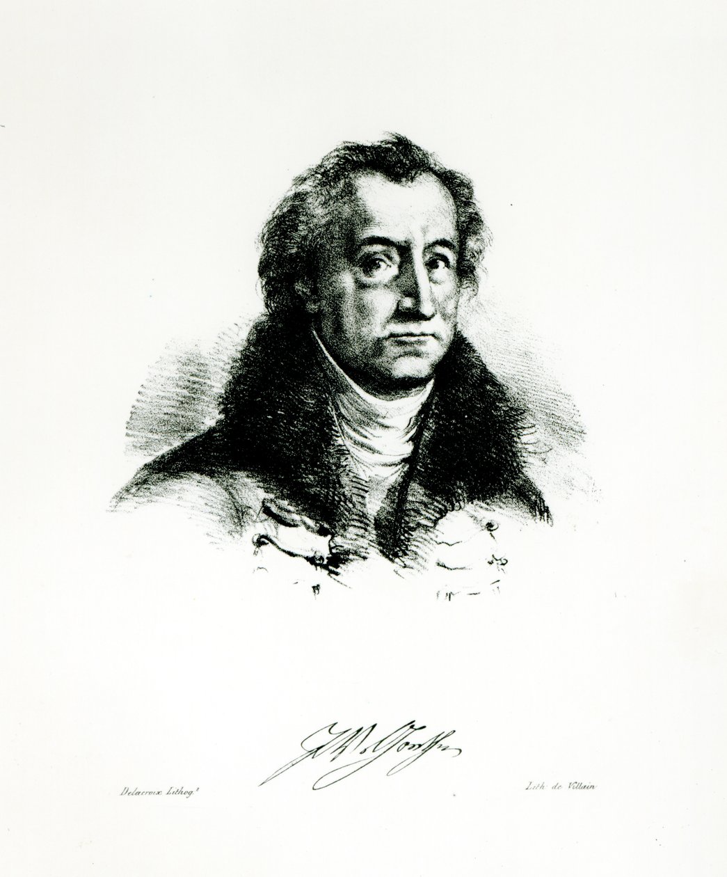 Johann Wolfgang Goethe (1749-1831) ryl Delacroix od Villain