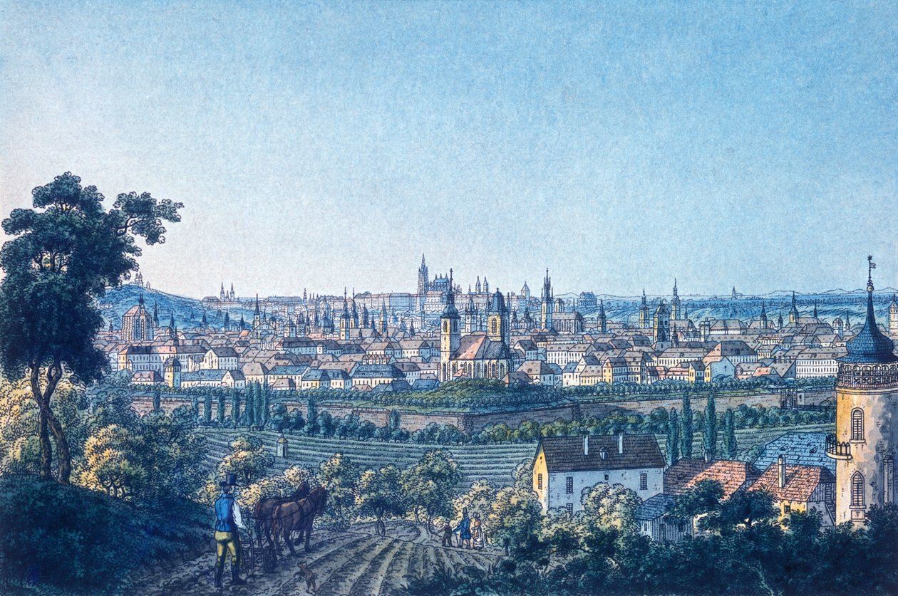 Pohled na Prahu od jihu od Vincenc Morstadt