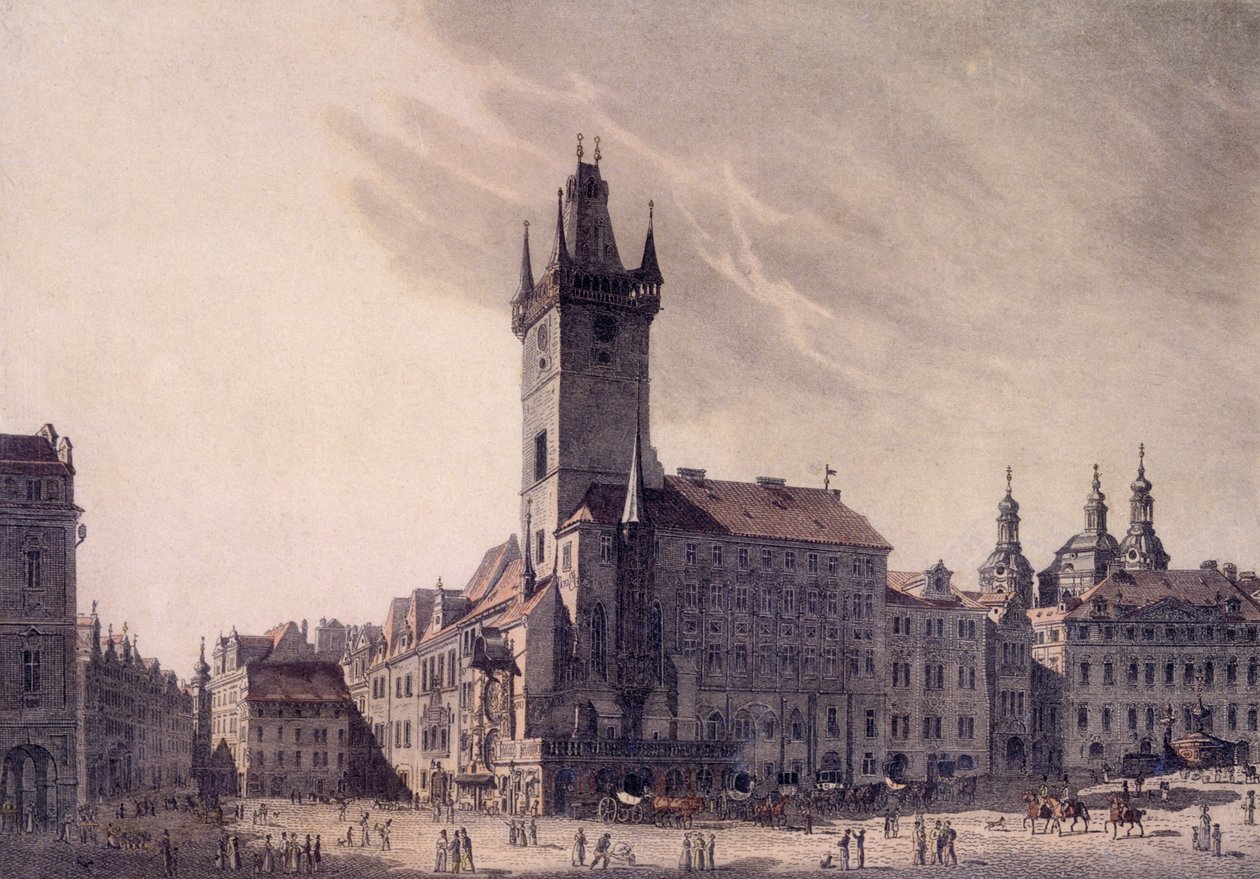 Staroměstská radnice (barevný lept) od Vincenc Morstadt