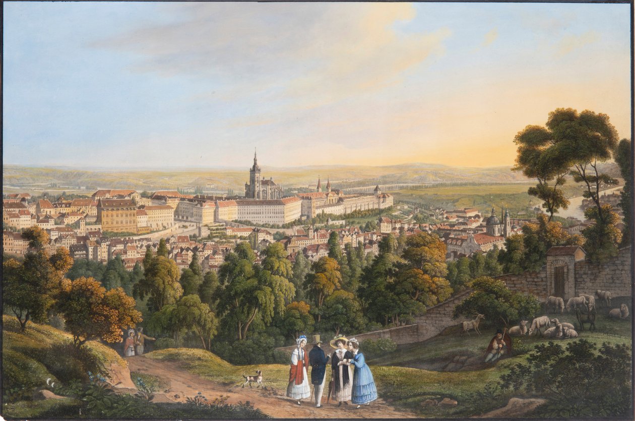 Pražský hrad Hradčany, kř. 1830. od Vincenc Morstadt