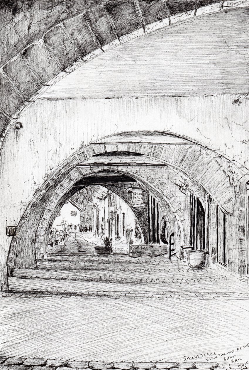 Arches Sauveterre Francie, 2010, (inkoust na papíře) od Vincent Alexander Booth