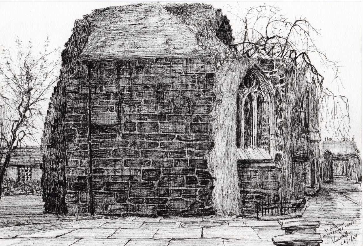 Blackfriars Chapel St Andrews, 2007, (inkoust na papíře) od Vincent Alexander Booth