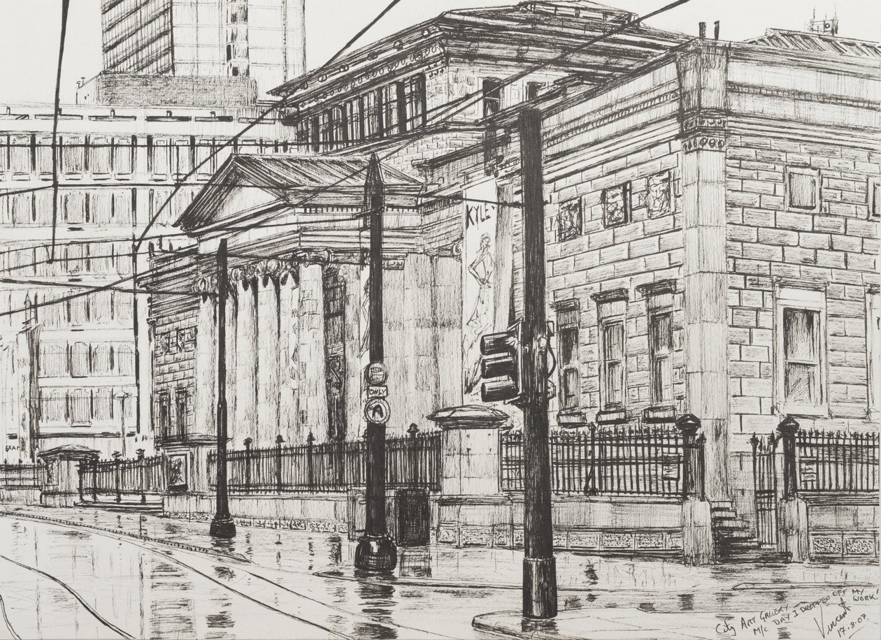 City Art Gallery, Manchester, 2007, (Ink on Paper) od Vincent Alexander Booth