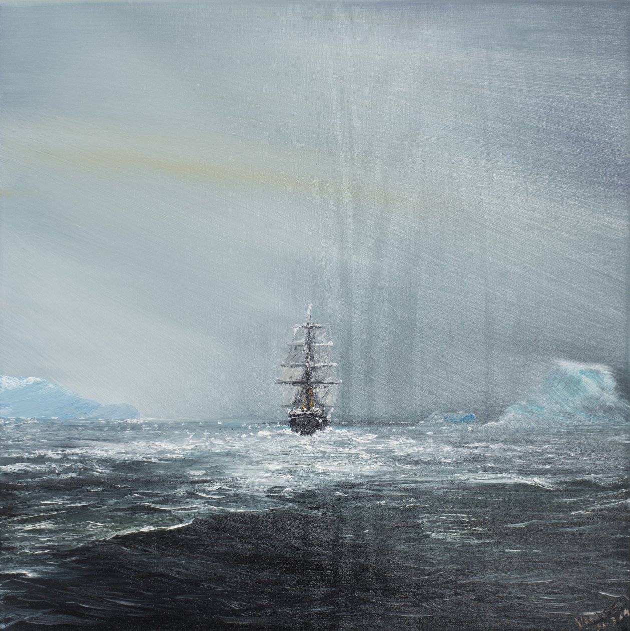 Discovery na cestě do Antarktidy, 2014, (Oil on Canvas) od Vincent Alexander Booth