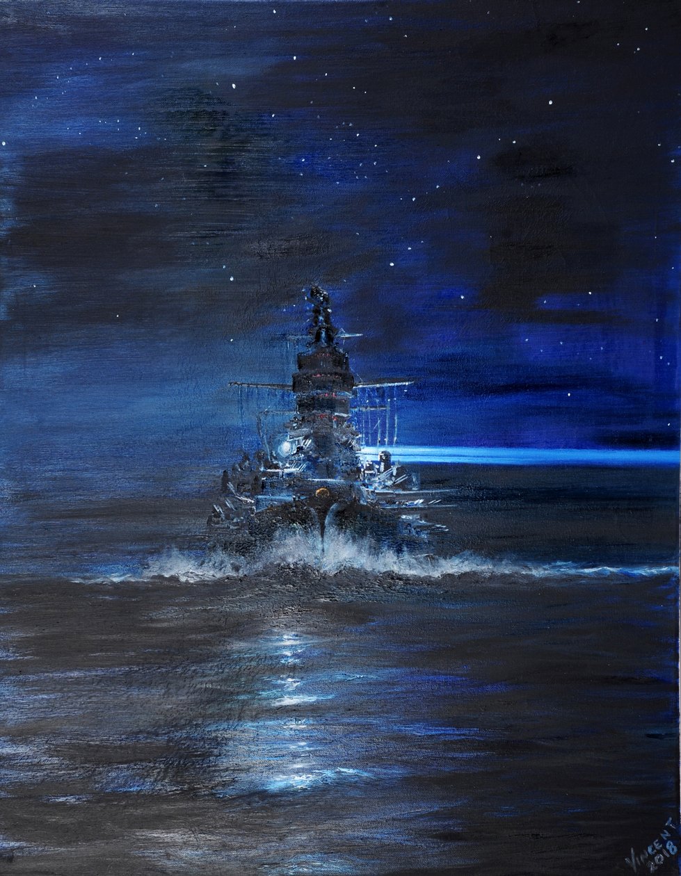 IJN Kirishima na Guadalcanalu, 1942, 2018, od Vincent Alexander Booth
