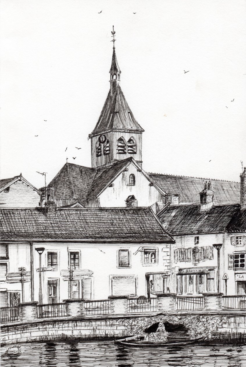 Laignes France, 2007, (inkoust na papíře) od Vincent Alexander Booth