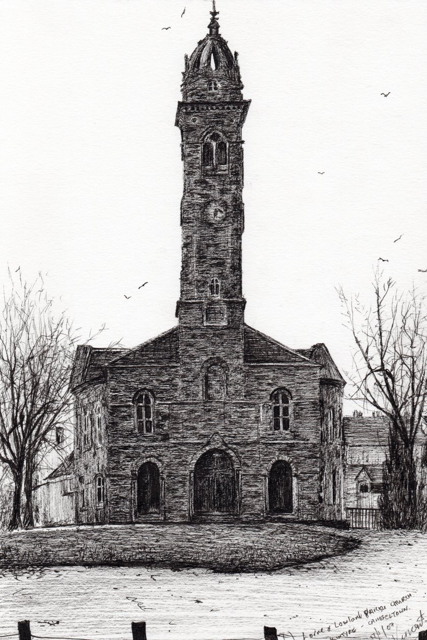 Farní kostel Lorne & Lowland, 2007, (inkoust na papíře) od Vincent Alexander Booth