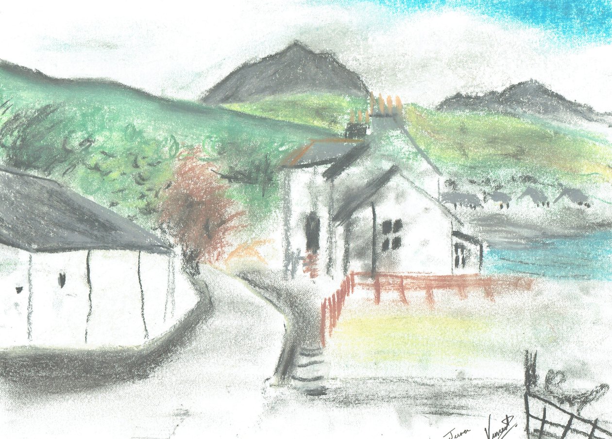 Main Street Jura, 2005, (pastel na papíře) od Vincent Alexander Booth