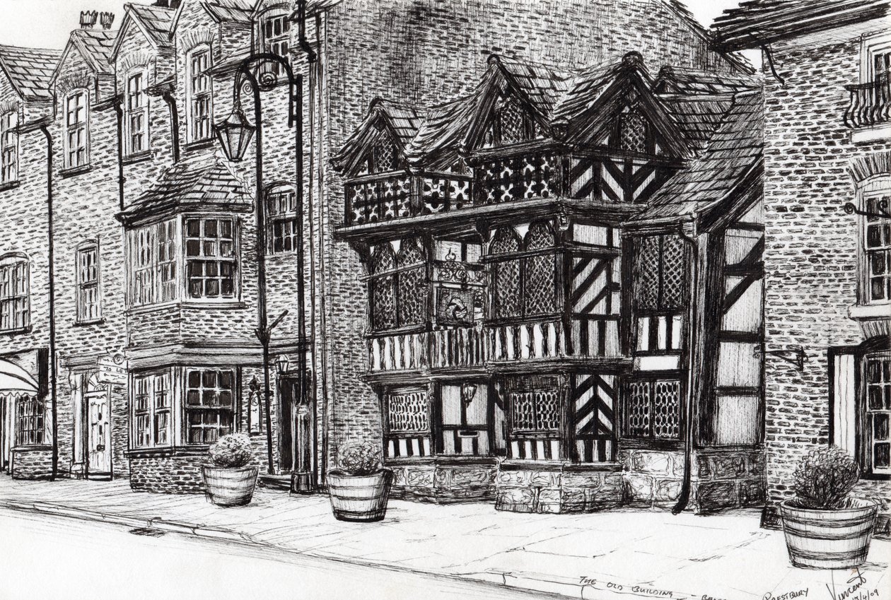 Prestbury NatWest Bank, 2009, (inkoust na papíře) od Vincent Alexander Booth