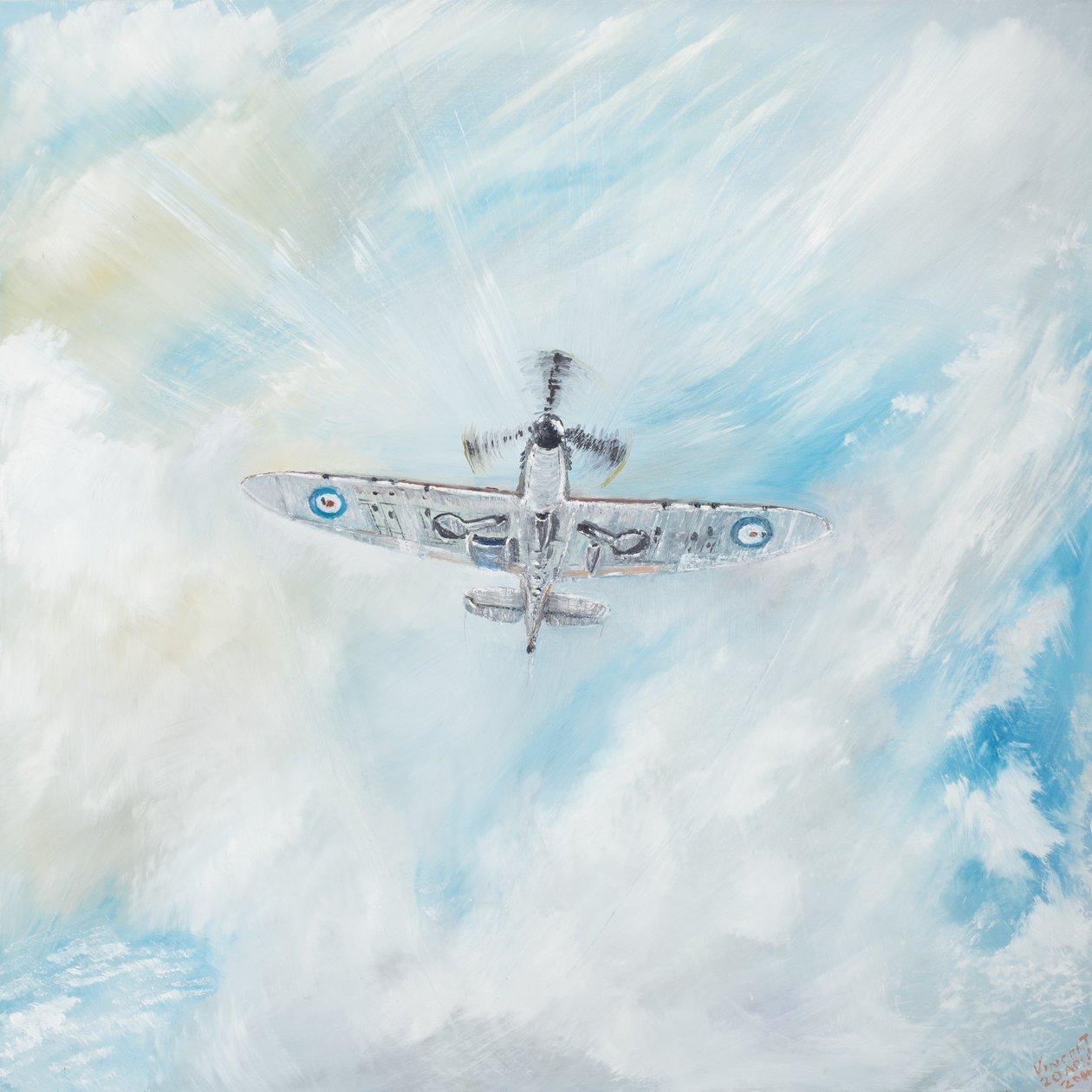 Supermarine Spitfire, 2014, (Oil on Canvas) od Vincent Alexander Booth