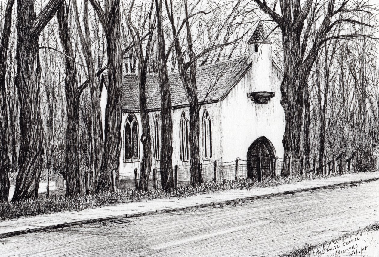 The White Chapel Aviemore, 2007, (inkoust na papíře) od Vincent Alexander Booth