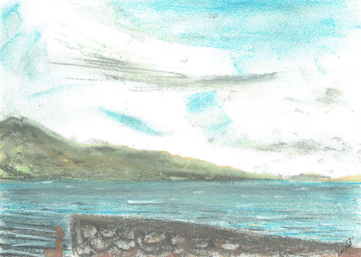scéna naproti Jura, 2005, (pastel na papíře) od Vincent Alexander Booth