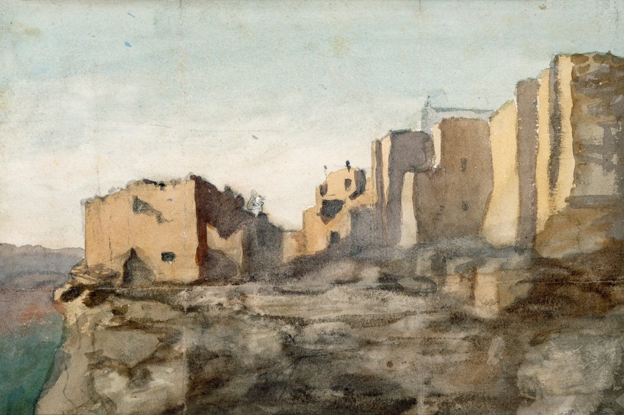 Moqui Village Cliff Dwellings, Arizona, 1869-71 (wc na papíře) od Vincent Colyer