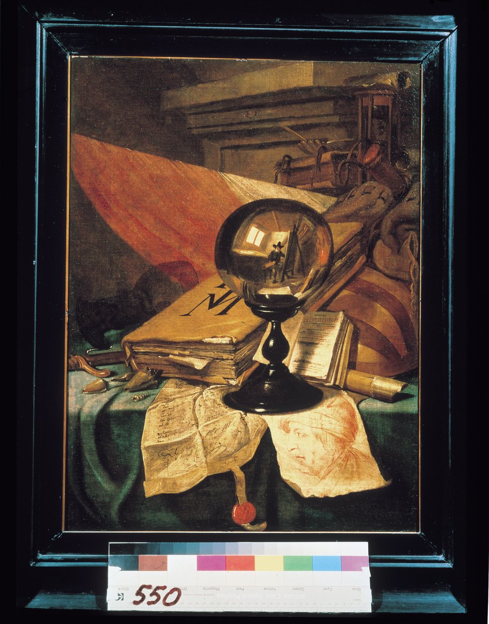 Vanitas s křišťálovou koulí od Vincent Laurensz van der Vinne