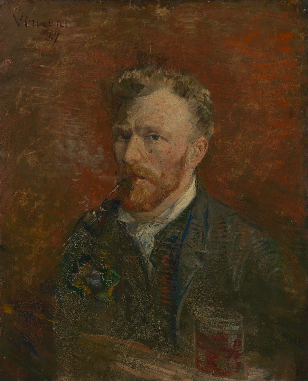 Autoportrét se sklem od Vincent van Gogh