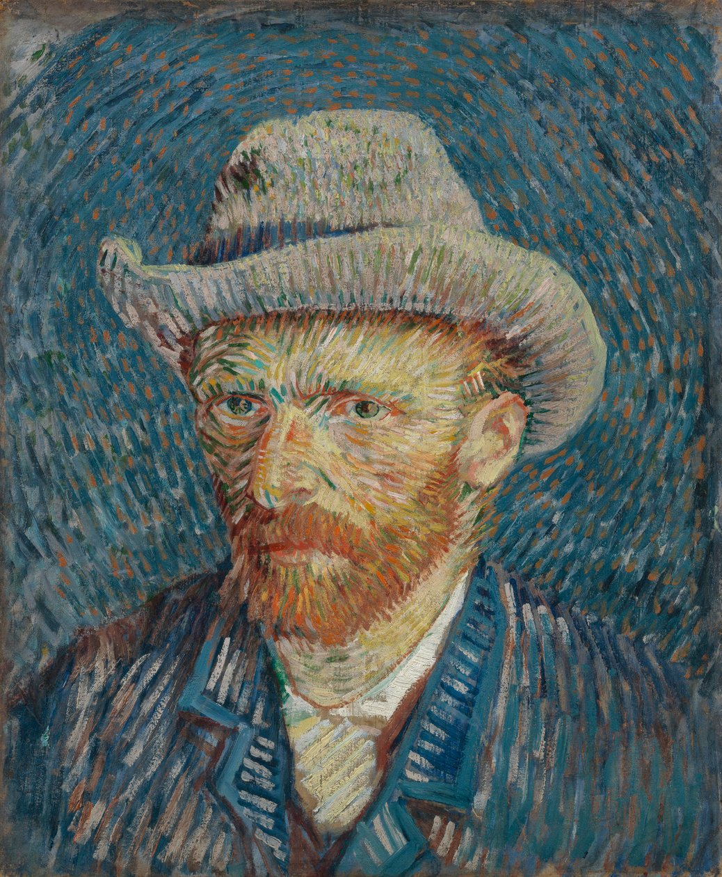 Autoportrét s šedým plstěným kloboukem od Vincent van Gogh