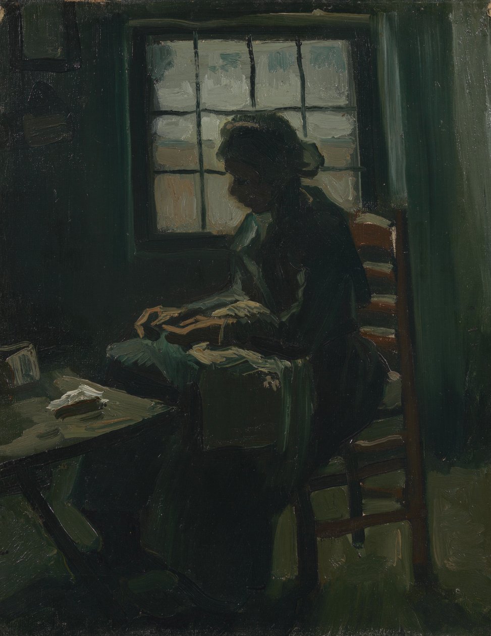 Žena šití od Vincent van Gogh