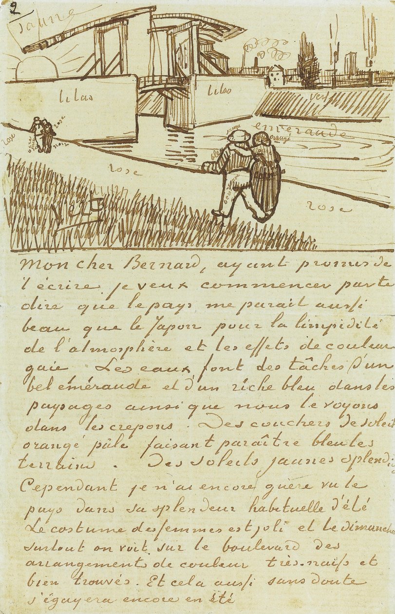 Langloisův most poblíž Arles (Padací most) od Vincent van Gogh