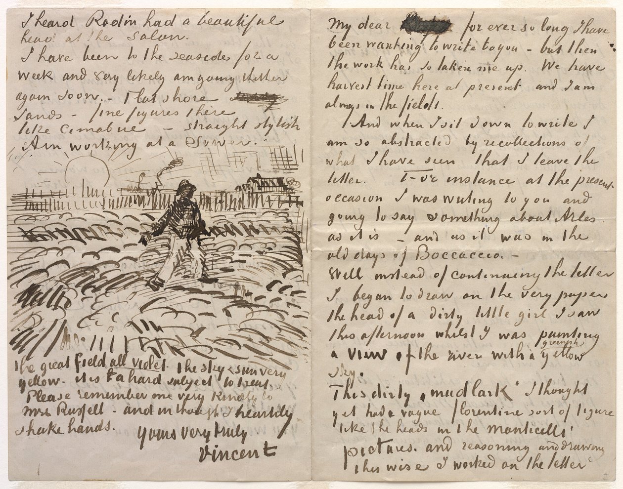 Dopis Johnu Petrovi Russellovi od Vincent van Gogh