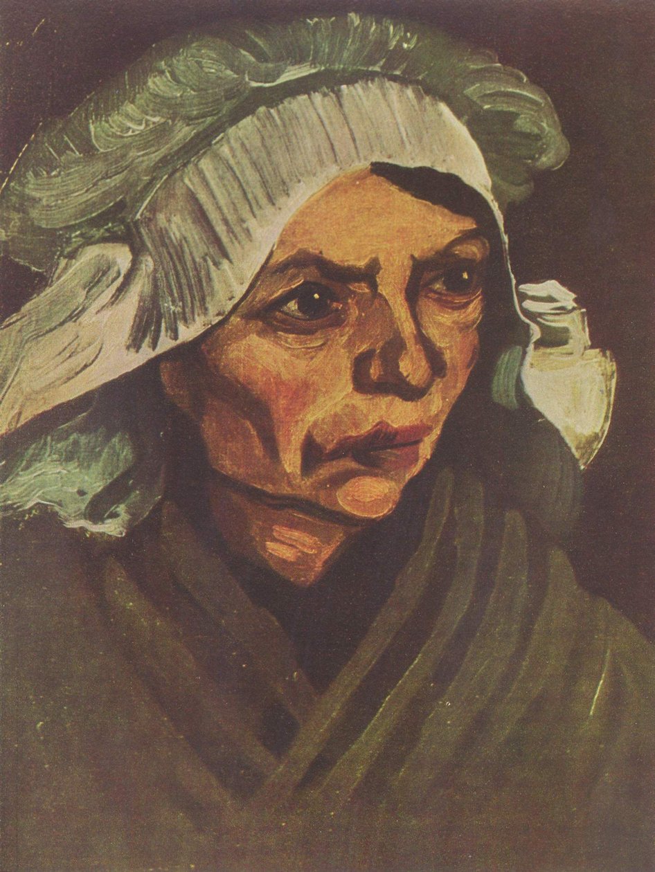 Portrét rolnické ženy s bílou kápí od Vincent van Gogh