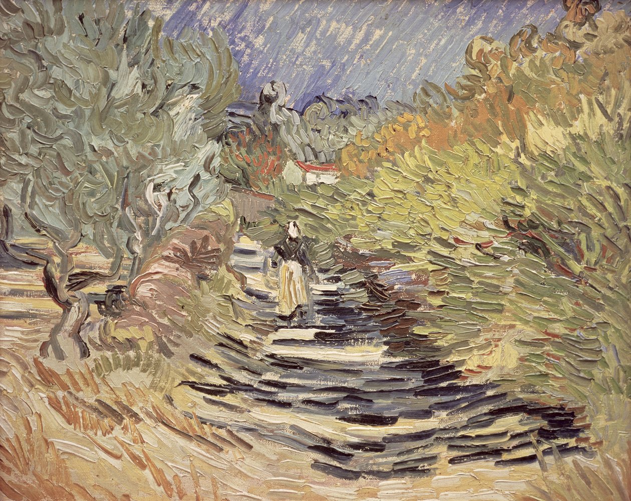 Cesta v St. Remy s ženskými postavami, 1889 od Vincent van Gogh