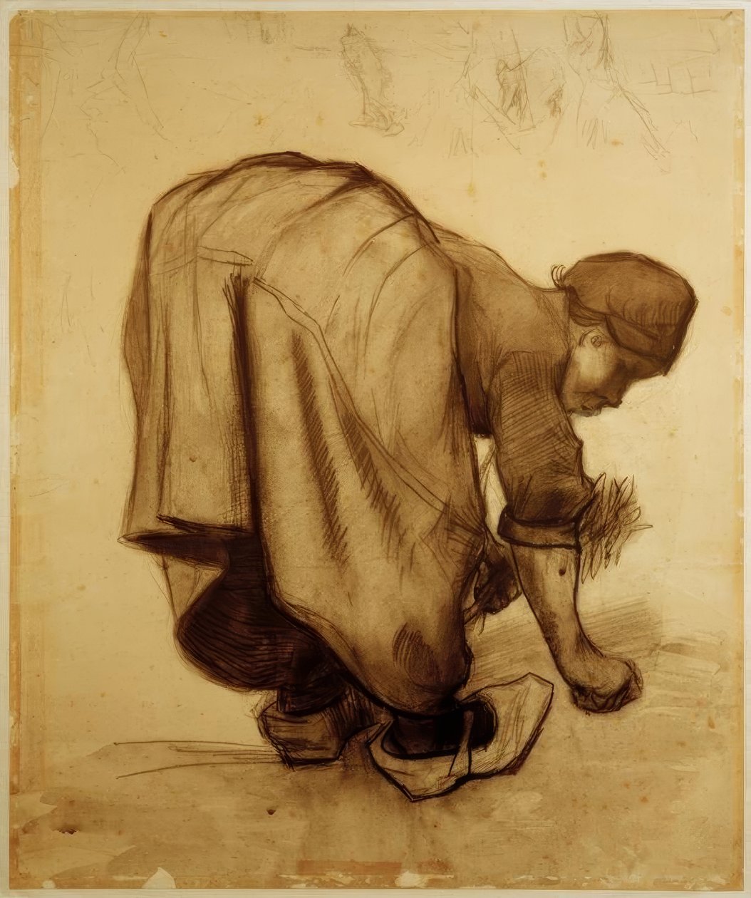 Farmářova žena sklízející kukuřici od Vincent van Gogh