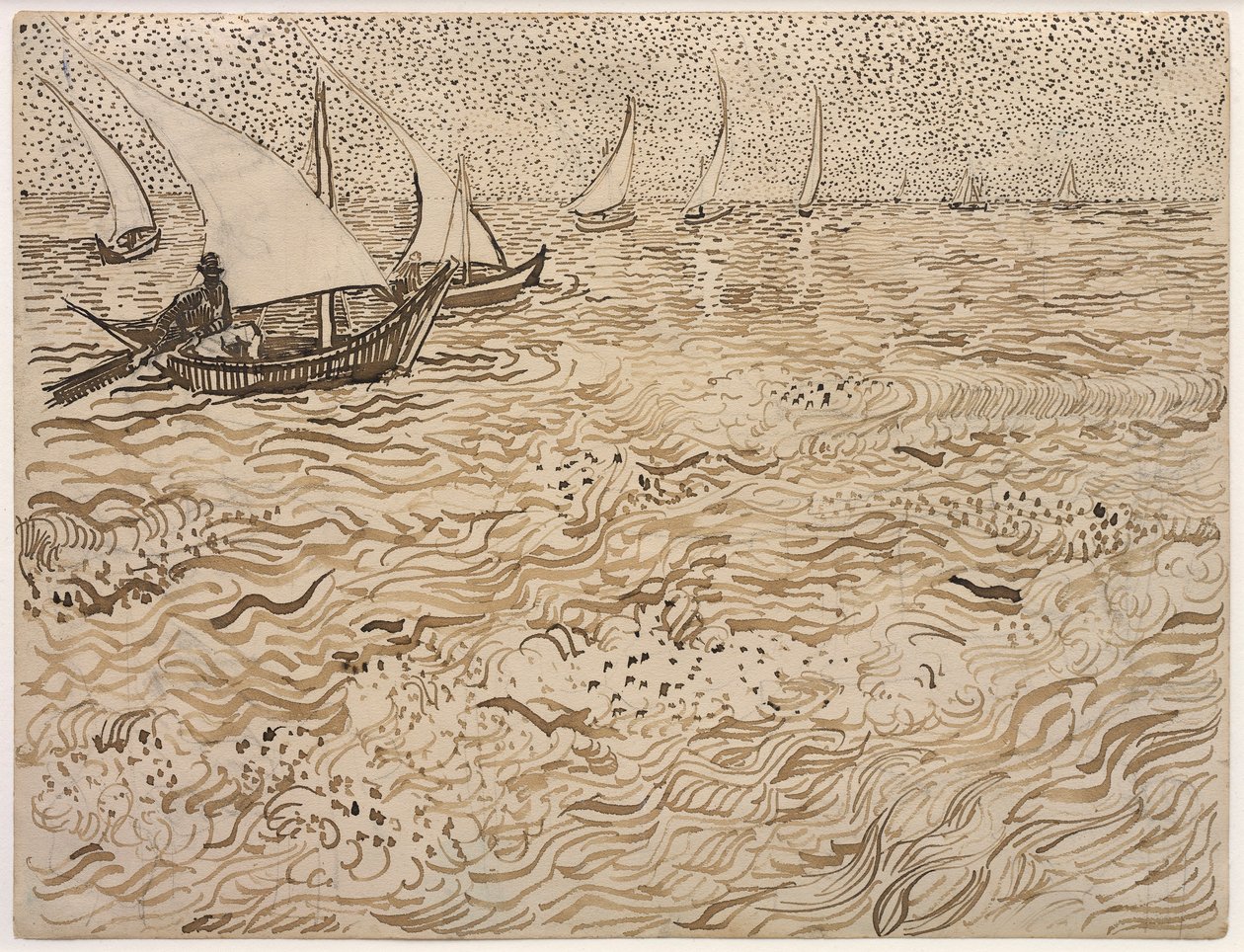 Lodě v Saintes-Maries od Vincent van Gogh