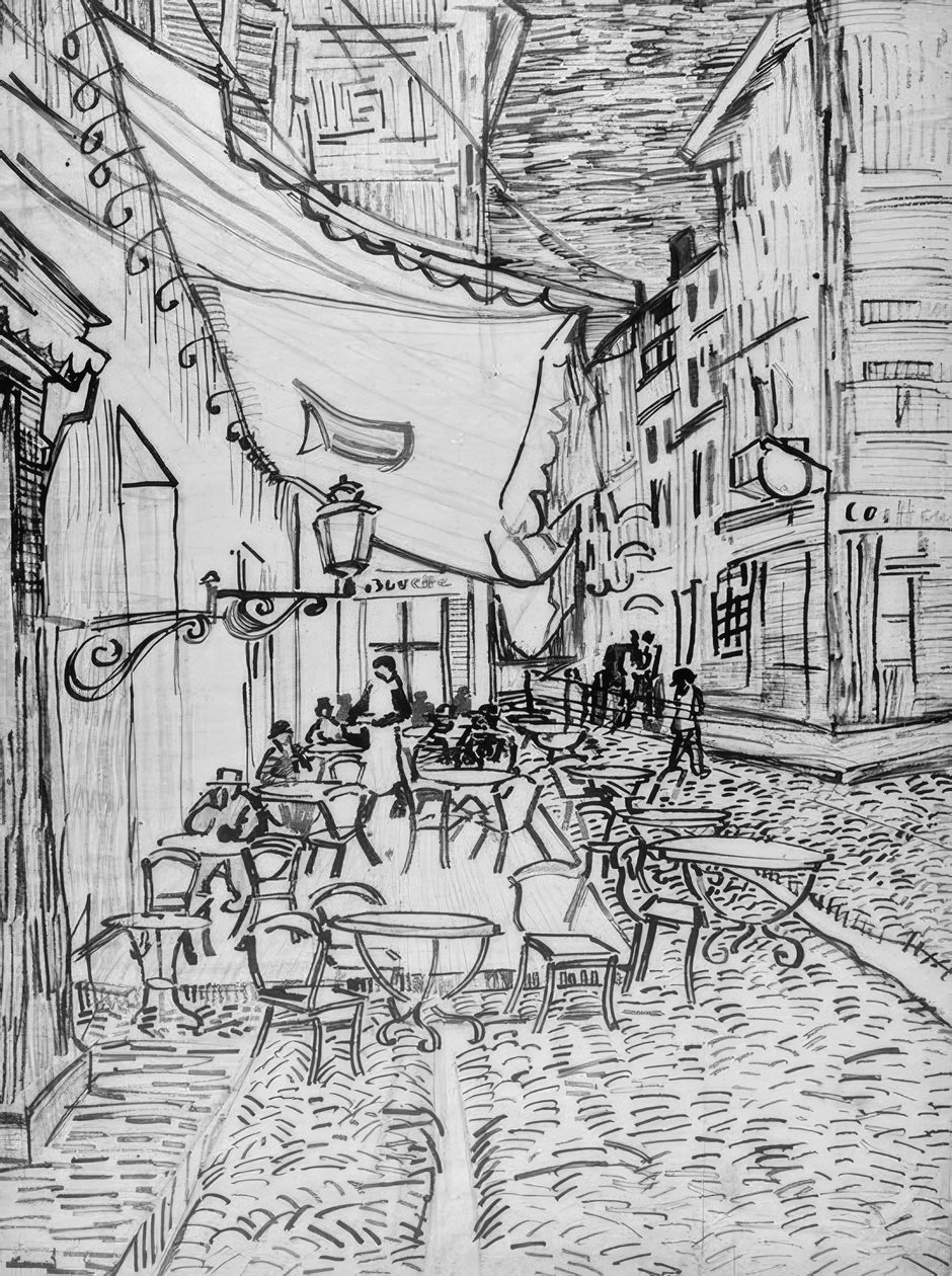 Večerní terasa kavárny od Vincent van Gogh