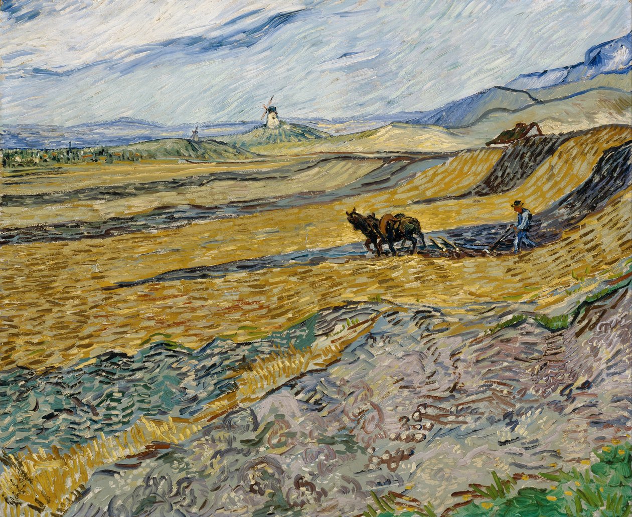 Uzavřené pole s oráčem od Vincent van Gogh