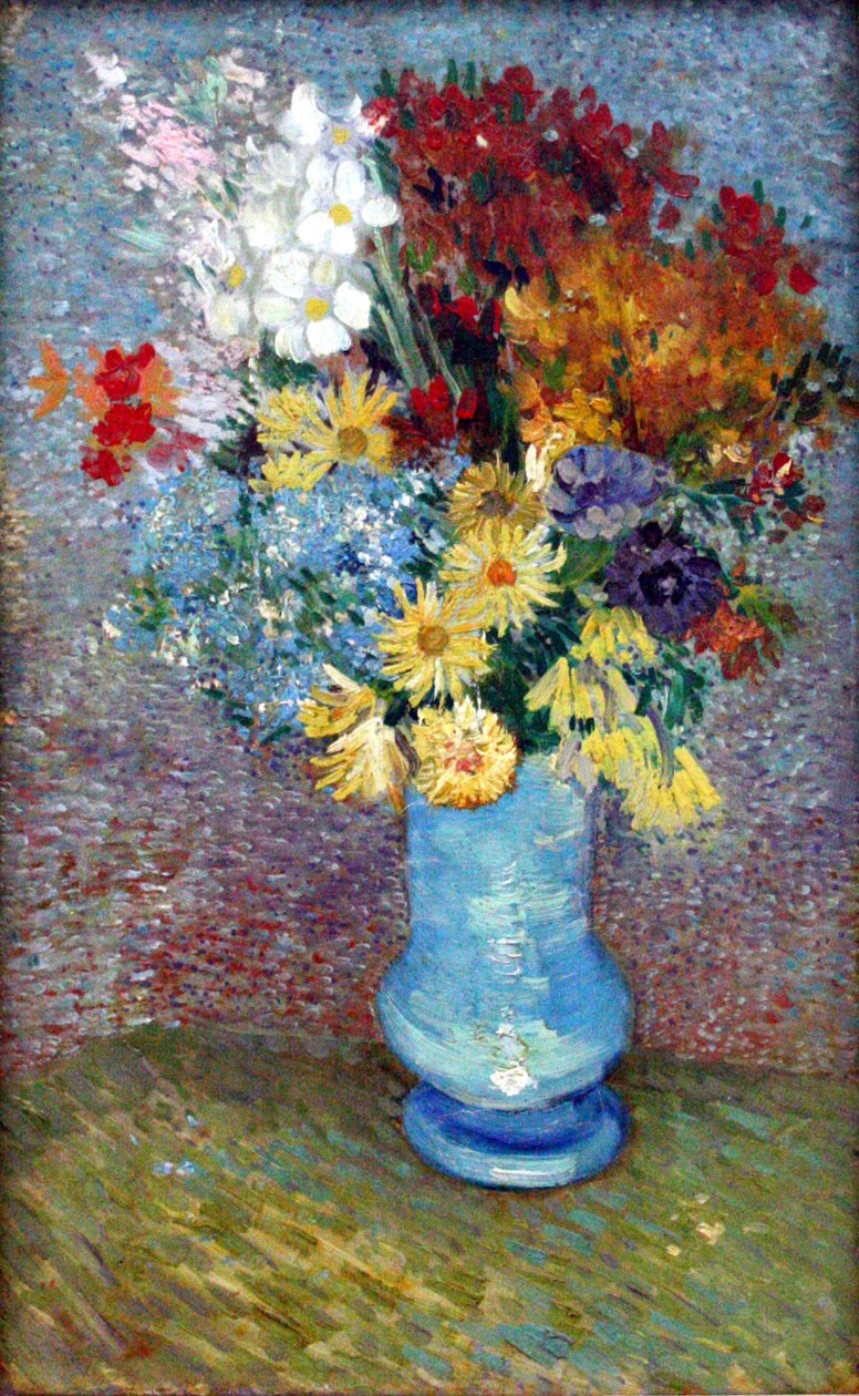 Květiny v modré váze od Vincent van Gogh